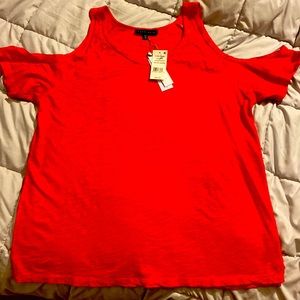 Woman top, dark coral, XL, Bare Shoulders, New w/tags